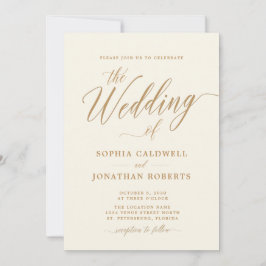 Alles in één elegante goudkalligrafie kaart