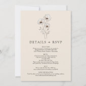 Alles in één elegante moderne bloemenmonogram brui kaart (Achterkant)