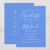 Alles in één elegante moderne korenbloem blauwe br kaart (Voorkant / Achterkant)