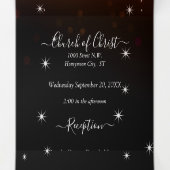 Alles in één elegante rode en roze hartritmebruilo drieluik uitnodiging (Binnenkant midden)