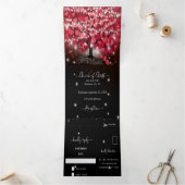 Alles in één elegante rode en roze hartritmebruilo drieluik uitnodiging (Binnen)