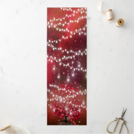 Alles in één elegante rode en roze hartritmebruilo drieluik uitnodiging