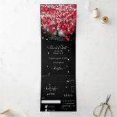 Alles in één elegante rode en roze hartritmebruilo drieluik uitnodiging (Binnen)