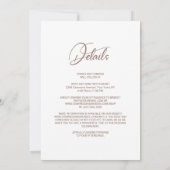 Alles in één elegante roze bloemenbruiloft kaart (Achterkant)