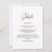 Alles in één elegante witte bloemenbruiloft kaart (Achterkant)