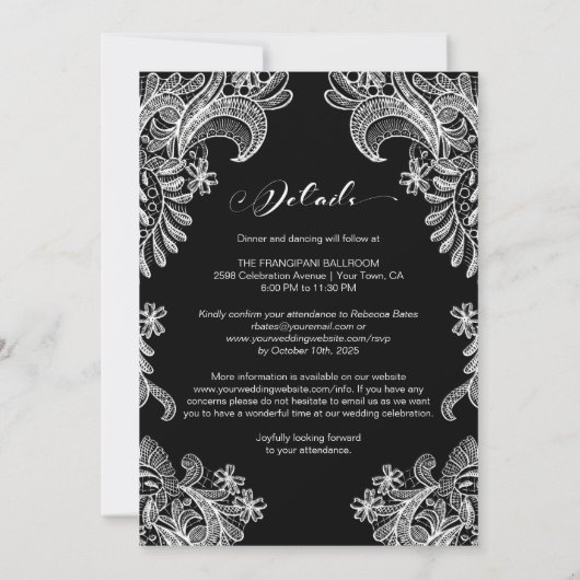 Alles in één elegante zwarte en witte race kaart (Achterkant)