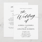 Alles in één elegante zwarte kalligrafie kaart (Voorkant / Achterkant)