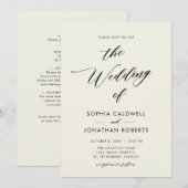 Alles in één elegante zwarte kalligrafie kaart (Voorkant / Achterkant)