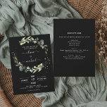 Alles in één Eucalyptus Black Rustic Wedding Kaart<br><div class="desc">Alles in One Eucalyptus Greenery Succulent Botanical Waterverf Spring Wedding Invitations on White background - inclusief prachtige en elegante scripttypografie met moderne botanische bladeren en groen voor de speciale huwelijksdag.</div>