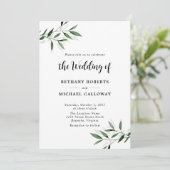 Alles in één Eucalyptus Calligrafie QR Code Wedden Kaart (Staand voorkant)