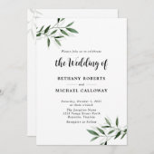 Alles in één Eucalyptus Calligrafie QR Code Wedden Kaart (Voorkant / Achterkant)