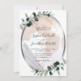 Alles in één Eucalyptus Foto Silver Wedding Kaart