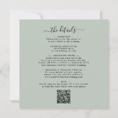 Alles in één Eucalyptus Gold Sage Square Weddensch Kaart (Achterkant)