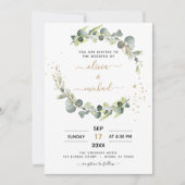 Alles in één Eucalyptus QR Code Greenery Wedding Kaart (Voorkant)