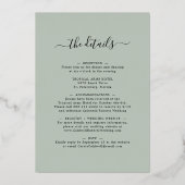 Alles in één Eucalyptus Sage Gold Oval Weddenschap Folie Uitnodiging (Achterkant)