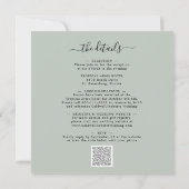 Alles in één Eucalyptus White Sage Square Weddensc Kaart (Achterkant)