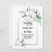 Alles in één eucalyptusboog bruiloft kaart (Voorkant)