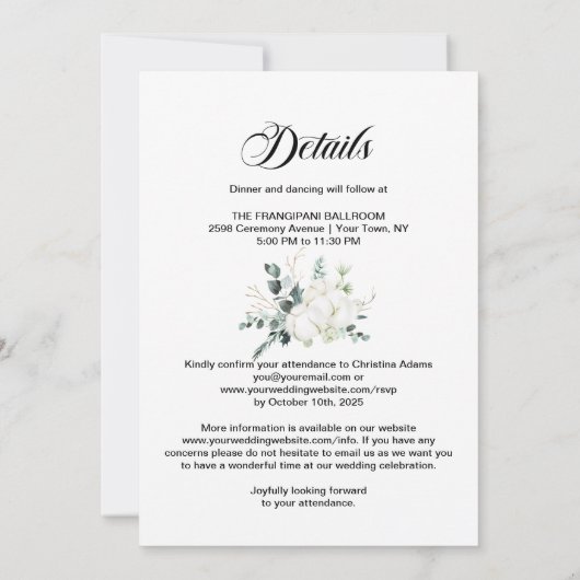 Alles in één eucalyptusboog bruiloft kaart (Achterkant)