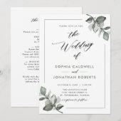 Alles in één eucalyptuskalligrafie kaart (Voorkant / Achterkant)