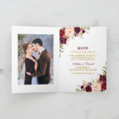 Alles in één Floral Glitter Weduwfoto Uitnodiging (Binnen)