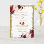 Alles in één Floral Glitter Weduwfoto Uitnodiging (Gele Bloem)