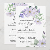 Alles in één Floral Lila clematis bruiloft Kaart (Voorkant / Achterkant)