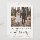 Alles in een foto QR Code Cream bruiloft receptie Kaart (Voorkant)