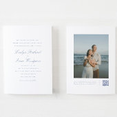 Alles in één foto QR-code Dusty Blue Wedding Kaart