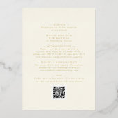 Alles in één goudkalligrafie op het Cream Wedding Folie Uitnodiging (Achterkant)