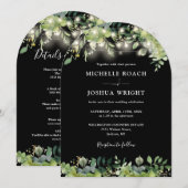 Alles in een Greenery Arch String Lights bruiloft Kaart (Voorkant / Achterkant)