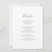 Alles in één grijs en wit elegant handschrift kaart (Achterkant)