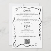 Alles in een grillige Funky Hand getrokken bruilof Kaart (Achterkant)