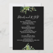 Alles in één groen zwart-wit bruiloft kaart (Achterkant)