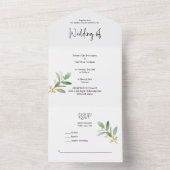 Alles in één groene Waterverf All In One Uitnodiging (Binnen)