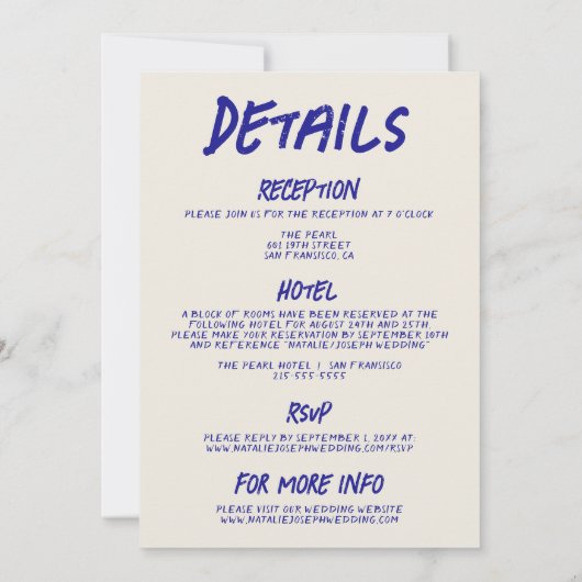 Alles in een grunge hand getekende taart retro bru kaart (Achterkant)