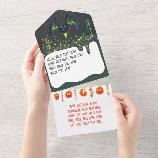 Alles in één Halloween Invite All In One Uitnodiging (Afscheurbaar)