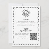 Alles in één hand getekend grillige QR-code bruilo Kaart (Achterkant)