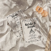 Alles in een hand getekende taart retro Lijst brui Kaart