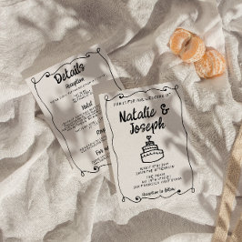 Alles in een hand getekende taart retro Lijst brui Kaart