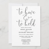 Alles in één hebben en te houden zwart wit bruilof kaart (Voorkant)