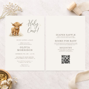 Alles in één Heilige Koe Highland Koe Baby Shower Kaart