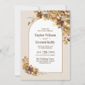 Alles in een herfst bloemenboog bruiloft kaart (Voorkant)