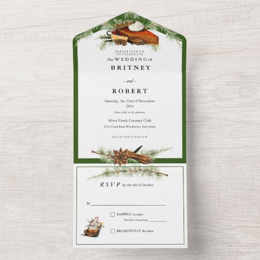 Alles in een Herfst Oogst Invite All In One Uitnodiging (Binnen)