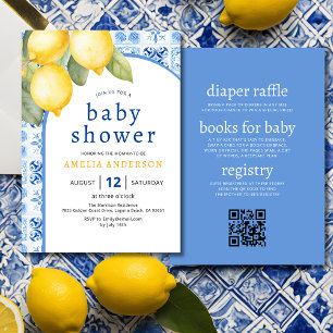 Alles in een Italiaans Blauw Tegels Citroen Baby s Kaart