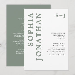 Alles in één keer, groen gebold Typografie Weddens Kaart