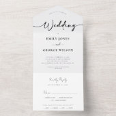 Alles in één keer minimale bruiloft all in one uitnodiging (Binnen)