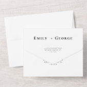 Alles in één keer minimale bruiloft all in one uitnodiging (Achterkant)