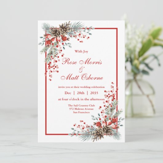 Alles in één, Kerstmis of winterbruiloft Kaart (Staand voorkant)