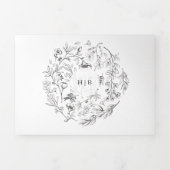 Alles in één | Klassieke Botanische Bloemen Bruilo Drieluik Uitnodiging (Cover)