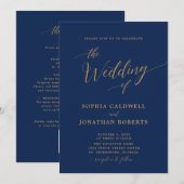 Alles in één klassieke goudkalligrafie kaart (Voorkant / Achterkant)